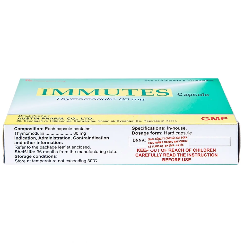 Hình ảnh Thuốc Immutes Capsule 80mg Austin hỗ trợ tăng cường hệ miễn dịch (6 vỉ x 10 viên)