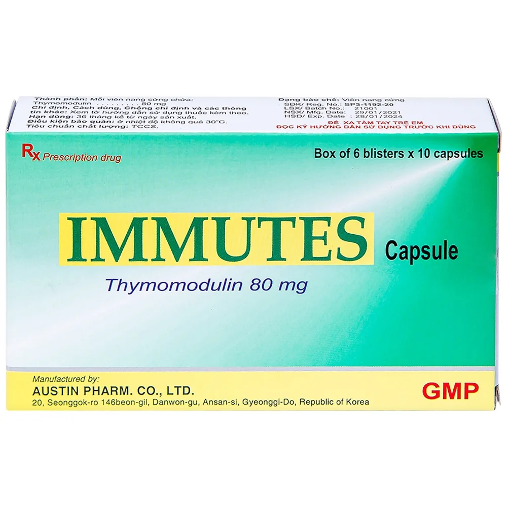 Hình ảnh Thuốc Immutes Capsule 80mg Austin hỗ trợ tăng cường hệ miễn dịch (6 vỉ x 10 viên)