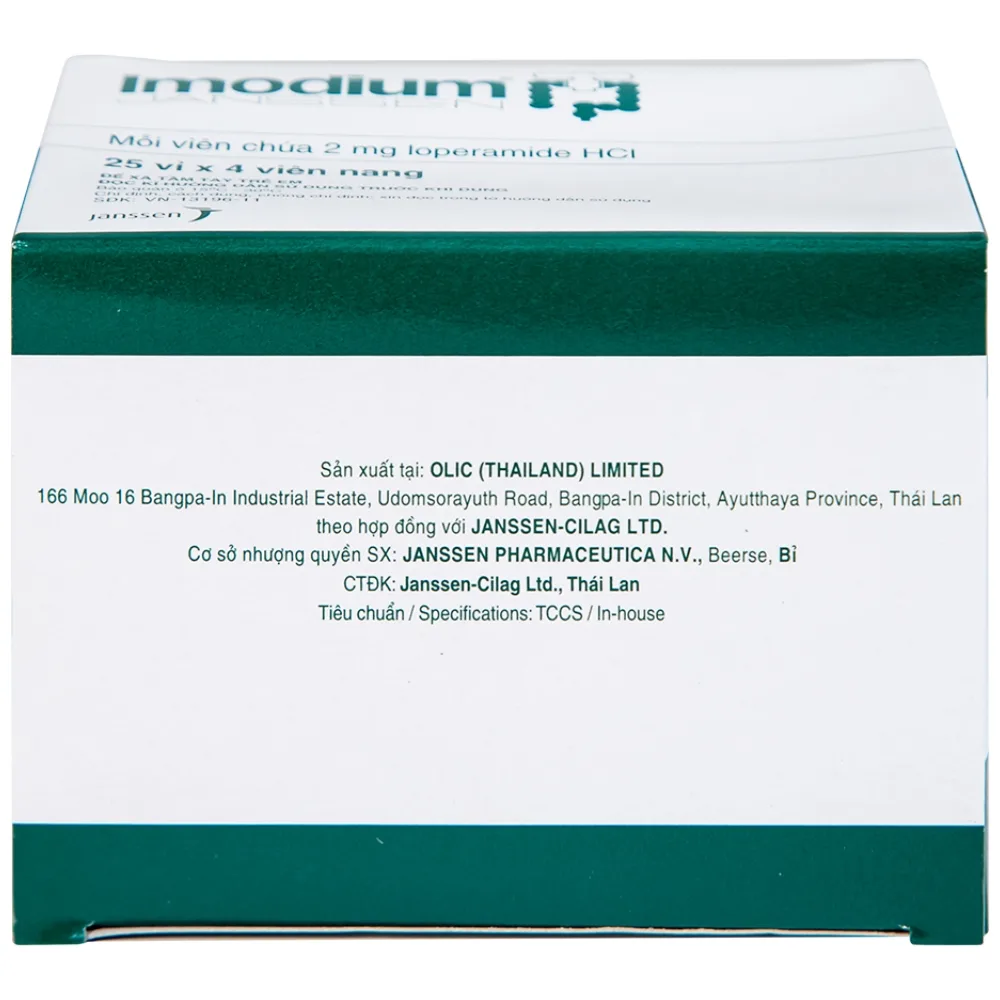 Hình ảnh Thuốc Imodium 2mg Janssen điều trị tiêu chảy cấp (25 vỉ x 4 viên)