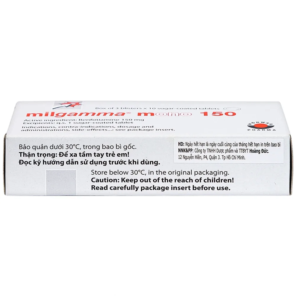 Hình ảnh Viên nén Milgamma Mono 150 Dragenopharm điều trị viêm đa dây thần kinh (3 vỉ x 10 viên)