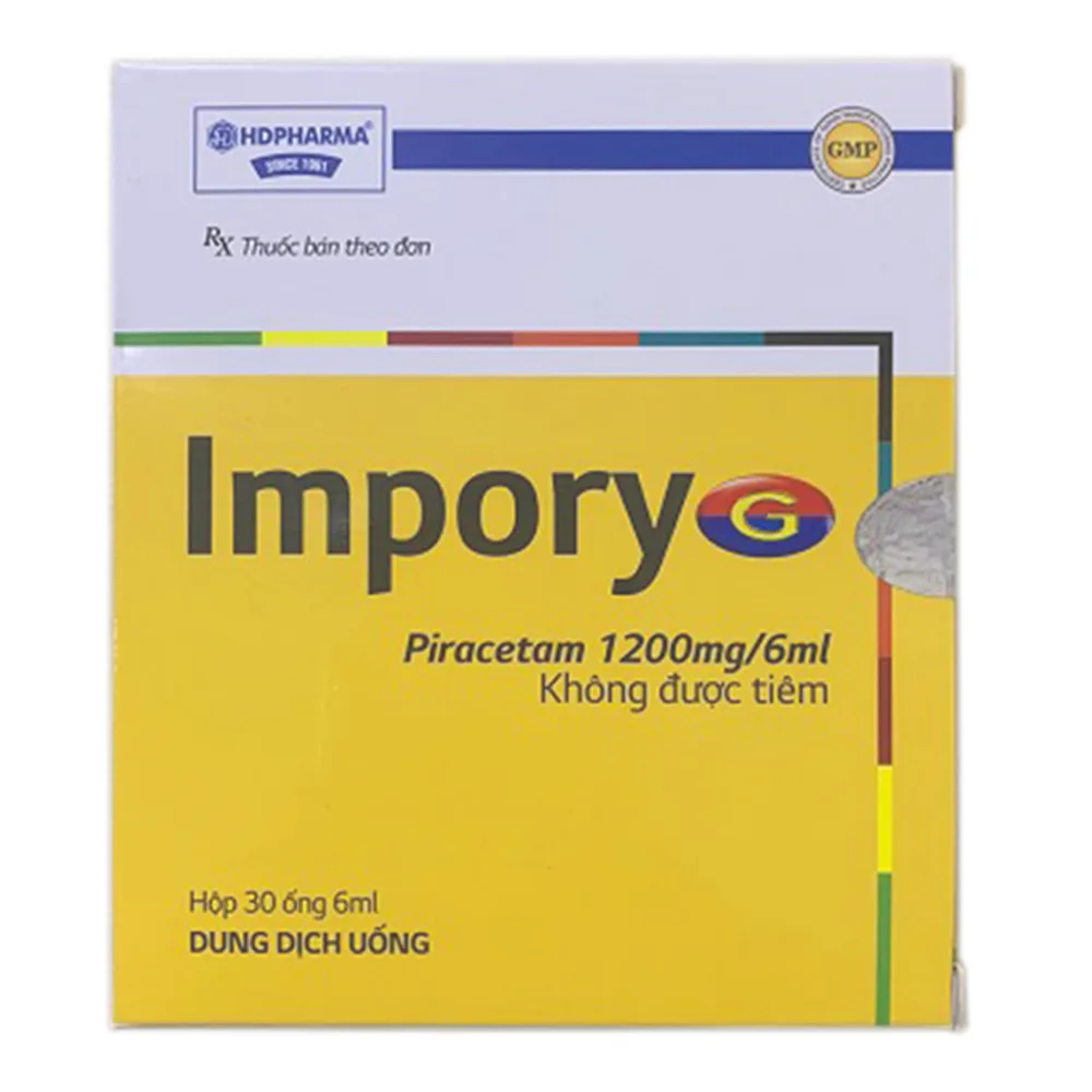 Hình ảnh Dung dịch uống Impory G HD Pharma điều trị bệnh do tổn thương não, thiếu máu cục bộ (30 ống x 6ml)