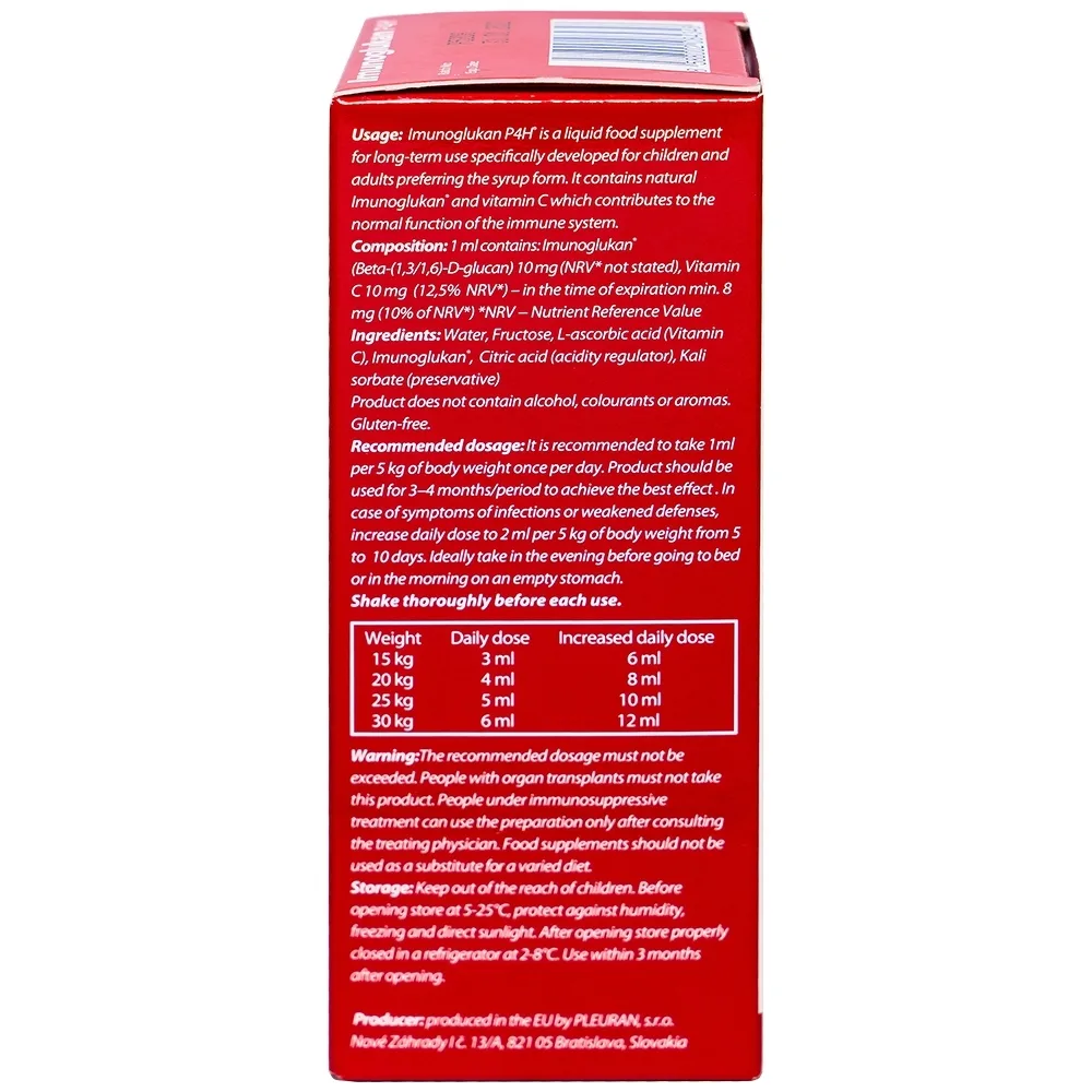 Hình ảnh Siro Imunoglukan Pleuran hỗ trợ tăng sức đề kháng, giảm viêm mũi, viêm họng, viêm phế quản (120ml)