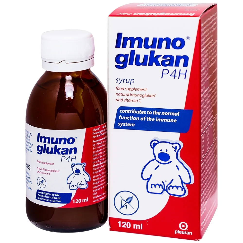 Hình ảnh Siro Imunoglukan Pleuran hỗ trợ tăng sức đề kháng, giảm viêm mũi, viêm họng, viêm phế quản (120ml)