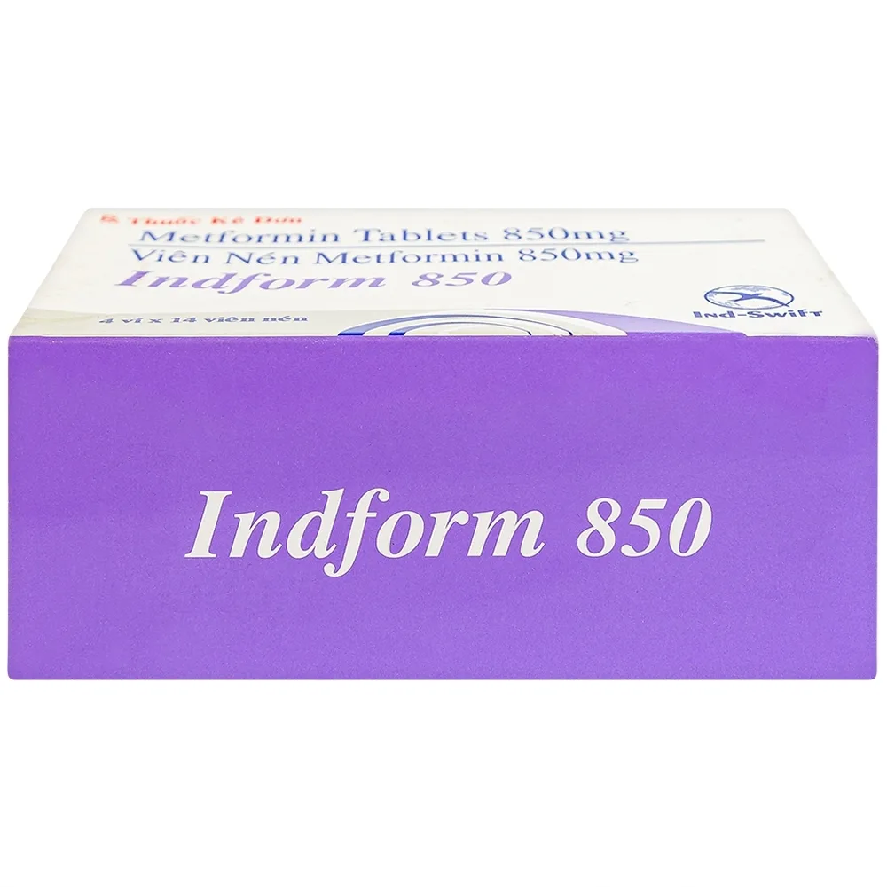 Hình ảnh Thuốc Indform 850mg Ind-Swift  điều trị bệnh đái tháo đường (4 vỉ x 14 viên)