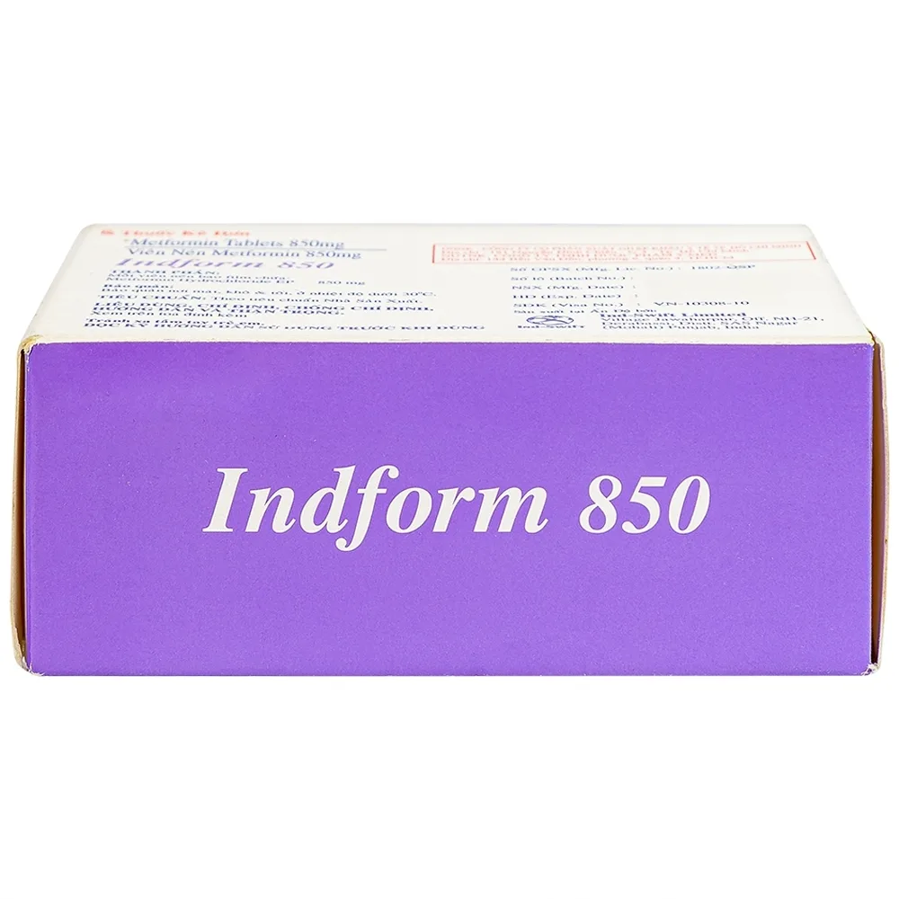Hình ảnh Thuốc Indform 850mg Ind-Swift  điều trị bệnh đái tháo đường (4 vỉ x 14 viên)