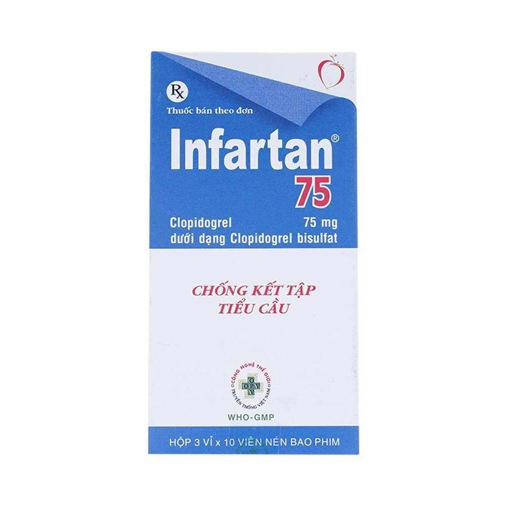 Hình ảnh Thuốc Infartan 75 OPV phòng ngừa các biến cố do huyết khối động mạch (3 vỉ x 10 viên)