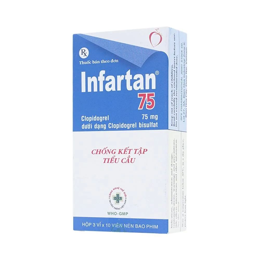 Hình ảnh Thuốc Infartan 75 OPV phòng ngừa các biến cố do huyết khối động mạch (3 vỉ x 10 viên)