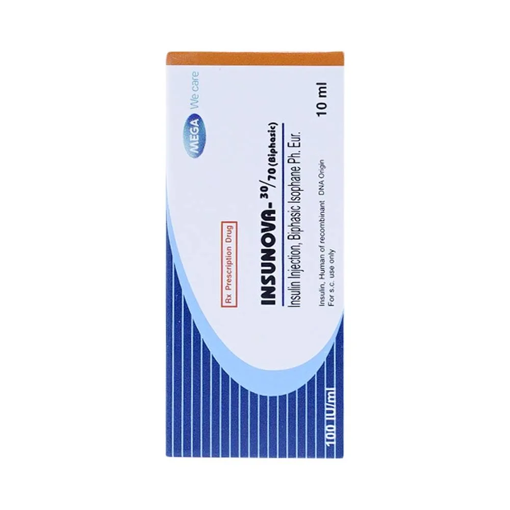 Hình ảnh Thuốc tiêm Insunova 30/70 100IU MEGA We care điều trị đái tháo đường (10ml)