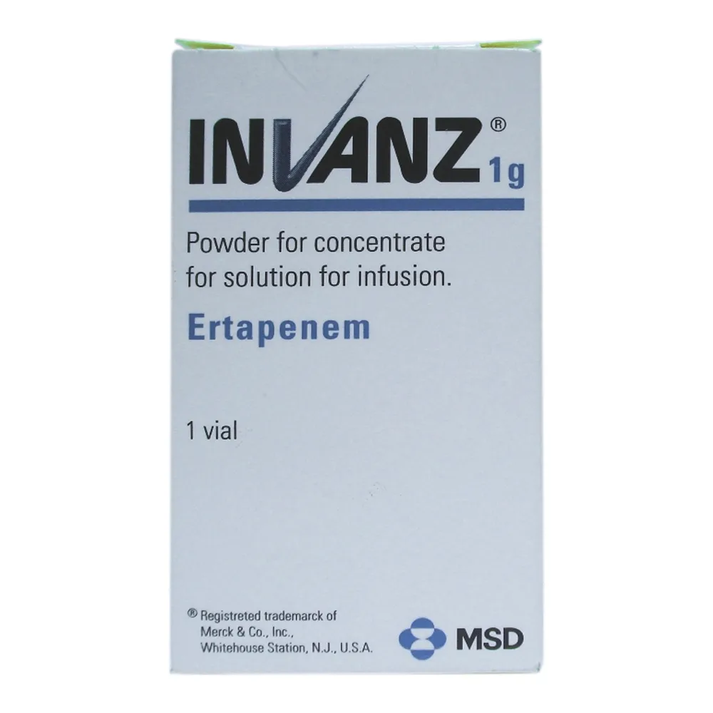 Hình ảnh Bột pha tiêm Invanz 1g MSD điều trị các bệnh nhiễm khuẩn từ trung bình đến nặng (15ml)