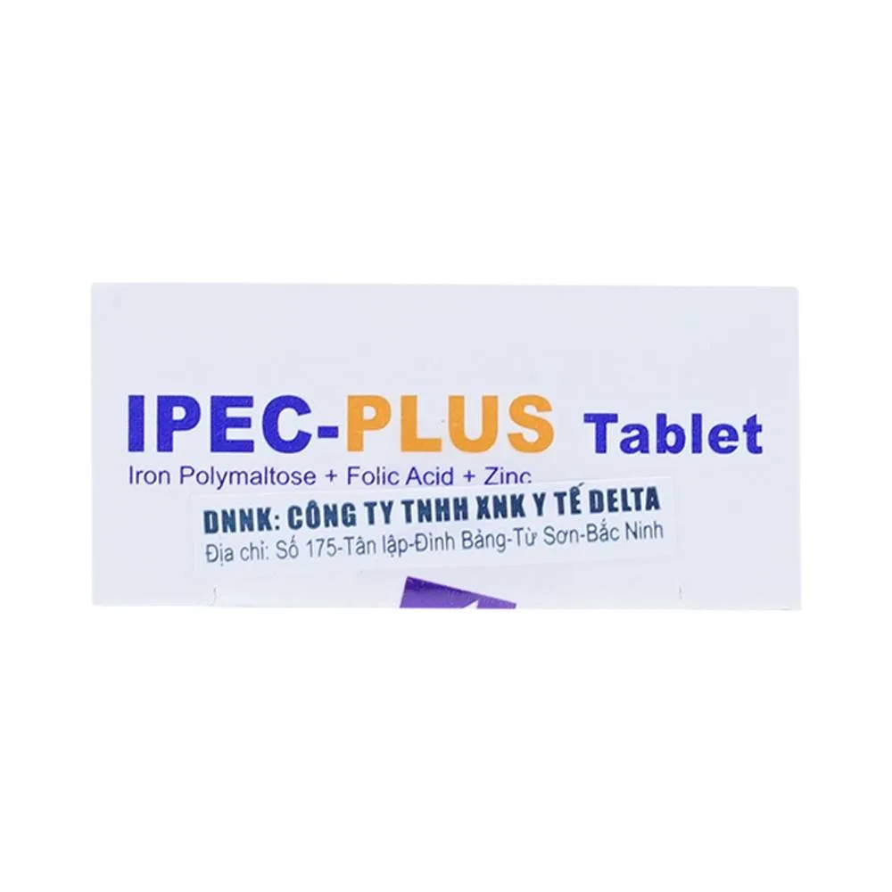 Hình ảnh Thuốc Ipec-Plus Aristopharma điều trị thiếu sắt, acid folic và kẽm (3 vỉ x 10 viên)