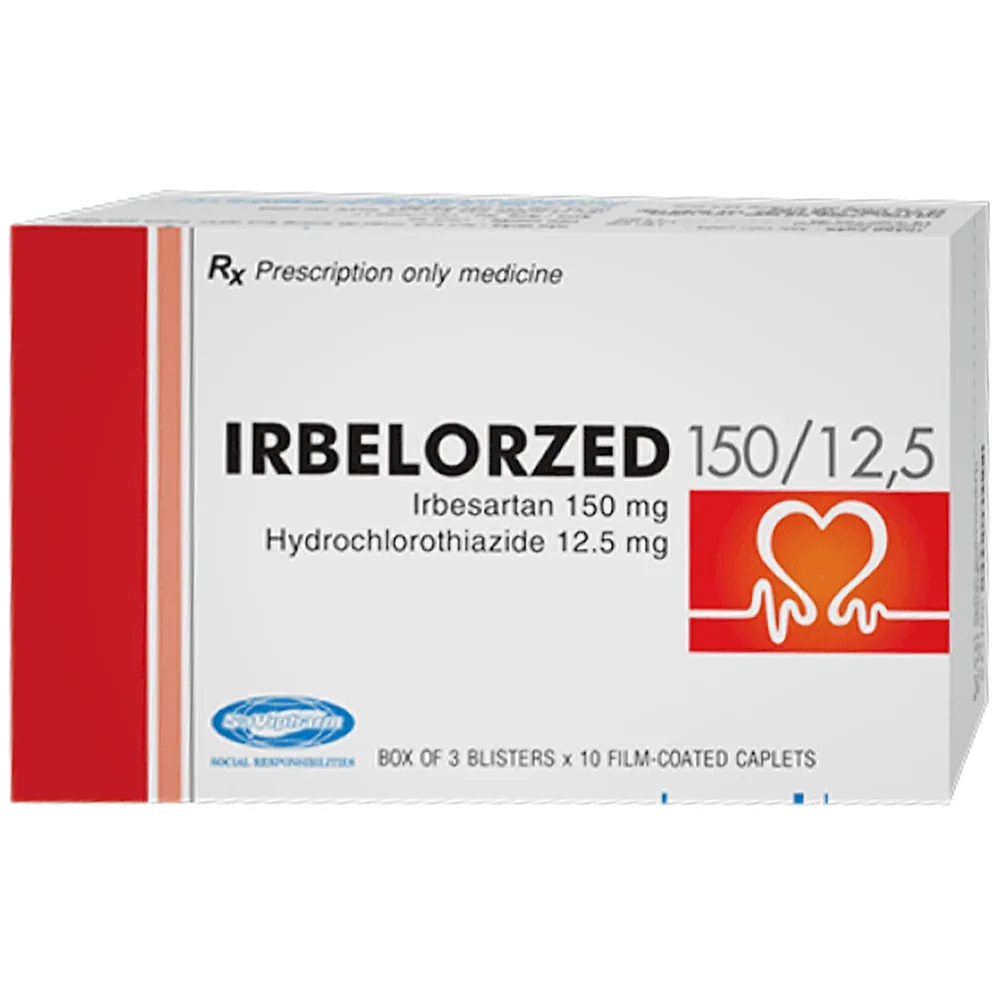 Hình ảnh Thuốc Irbelorzed 150/12.5 Savi điều trị tăng huyết áp (3 vỉ x 10 viên)