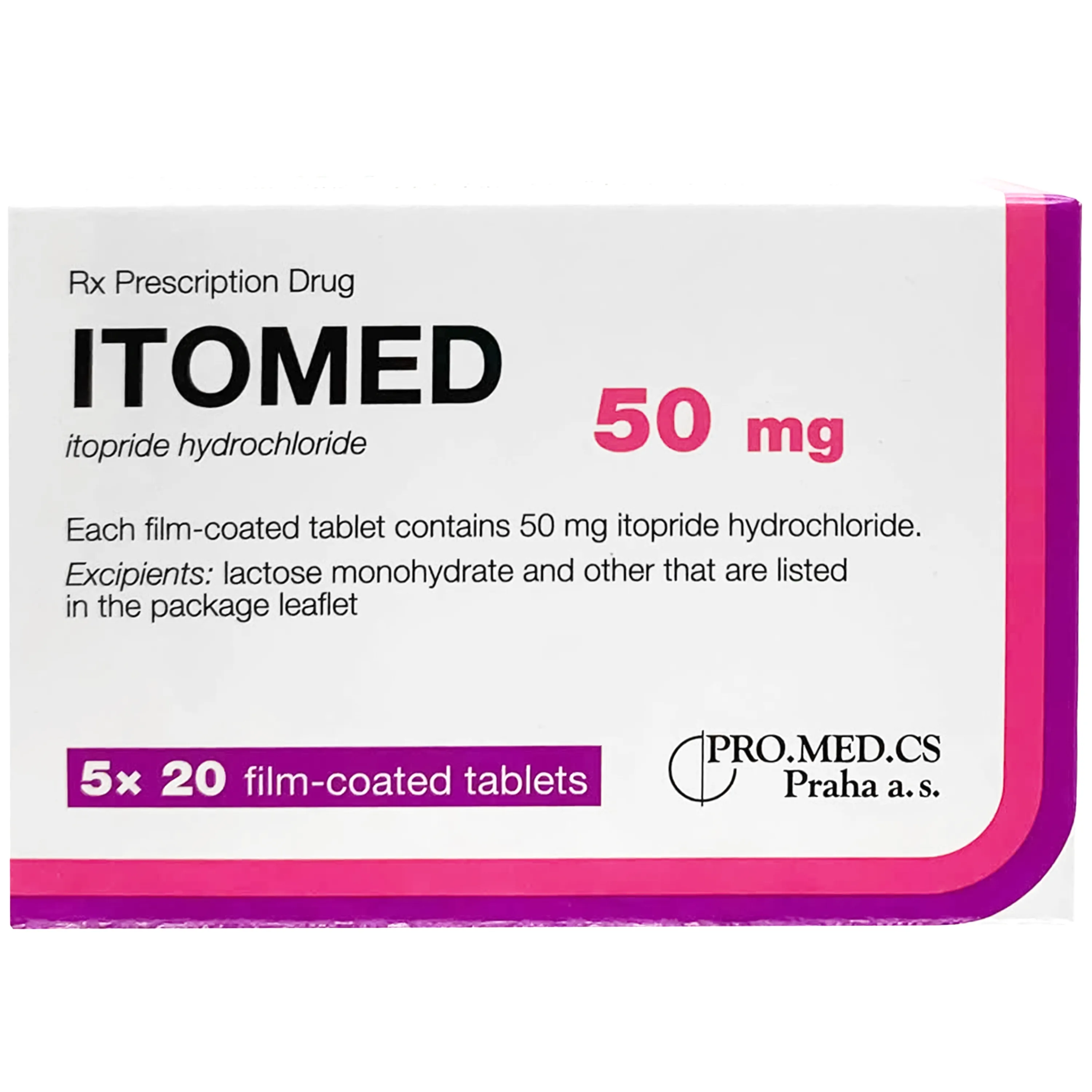 Hình ảnh Thuốc Itomed 50mg Pro.Med điều trị các triệu chứng tiêu hóa dành cho người lớn (5 vỉ x 20 viên)