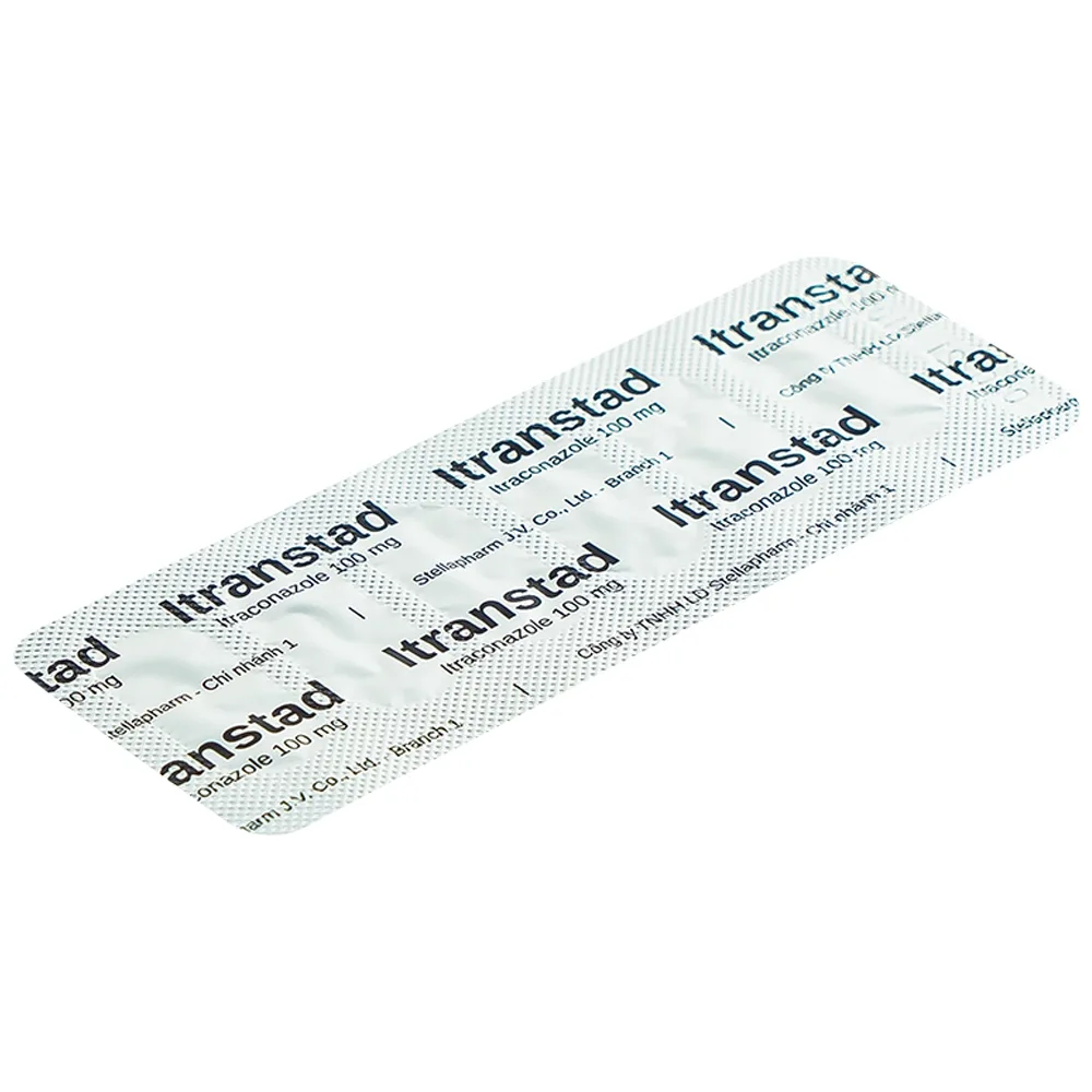Hình ảnh Thuốc Itranstad 100mg Stella điều trị nấm Candida ở miệng, họng, âm đạo, âm hộ (1 vỉ x 6 viên)