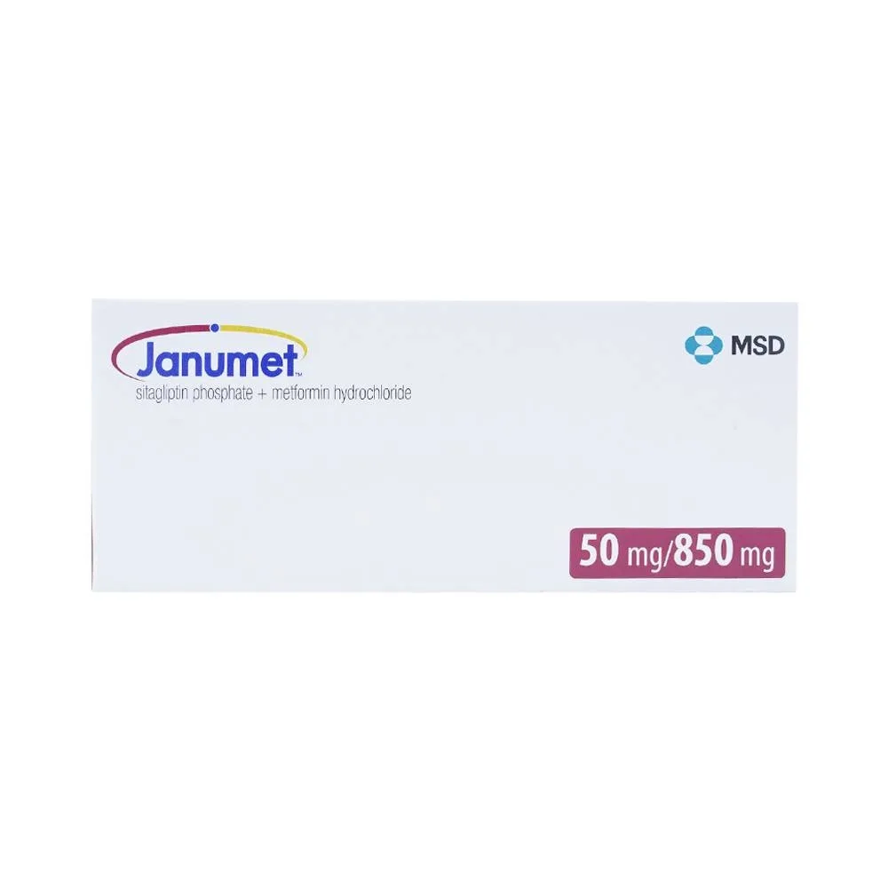 Hình ảnh Viên nén Janumet 50mg/850mg MSD điều trị đái tháo đường típ 2 (4 vỉ x 7 viên)