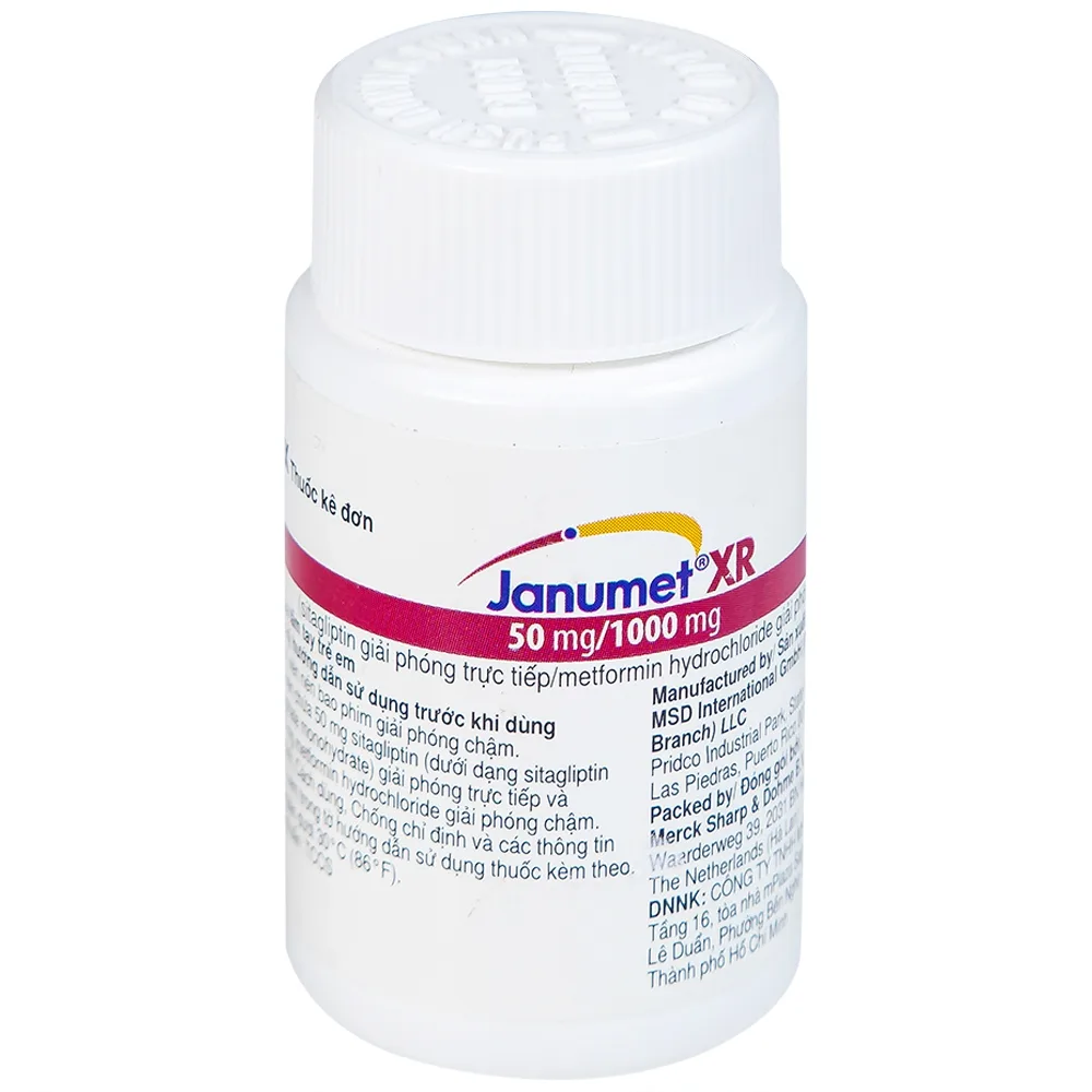 Hình ảnh Viên nén Janumet XR 50mg/1000mg MSD điều trị đái tháo đường típ 2 (14 viên)