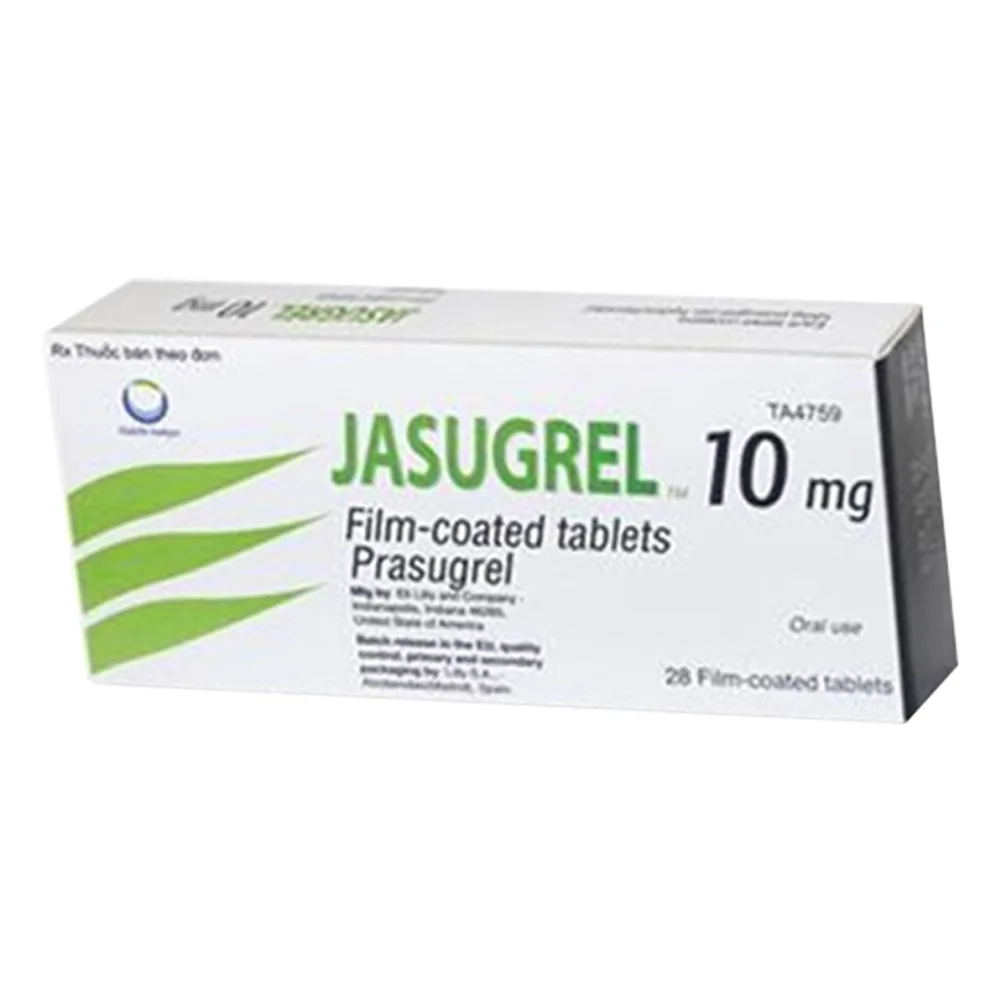 Hình ảnh Thuốc Jasugrel 10mg Daiichi điều trị đau thắt ngực không ổn định, nhồi máu cơ tim (2 vỉ x 14 viên)