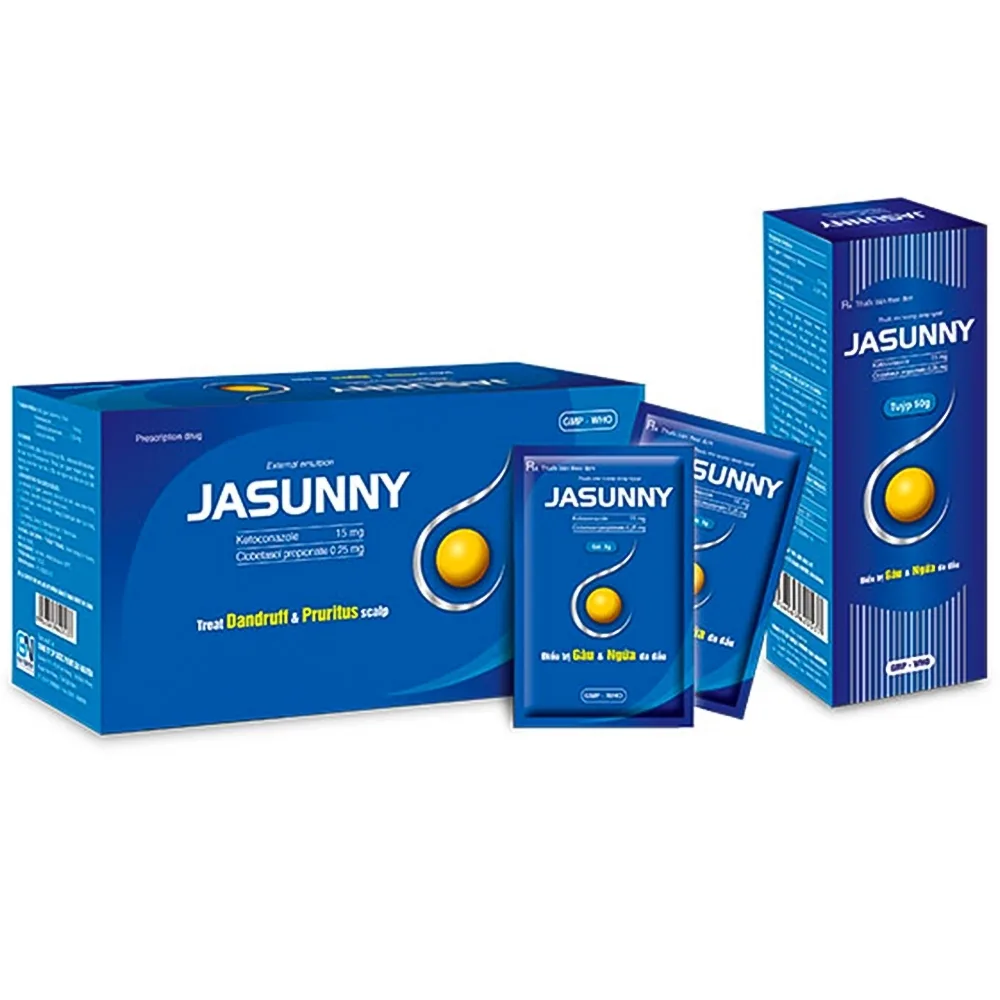 Hình ảnh Gel Jasunny Gia Nguyễn hỗ trợ điều trị gàu, ngứa, viêm da đầu (50 gói x 5g)