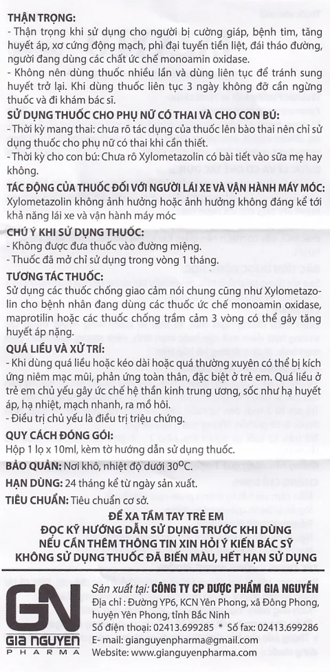 Hình ảnh Thuốc nhỏ mũi Jazxylo Gia Nguyễn giảm ngạt mũi, sổ mũi, sung huyết (10ml)