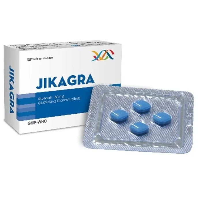Hình ảnh Viên nén Jikagra 50mg Gia Nguyễn điều trị rối loạn cương dương (1 vỉ x 4 viên)