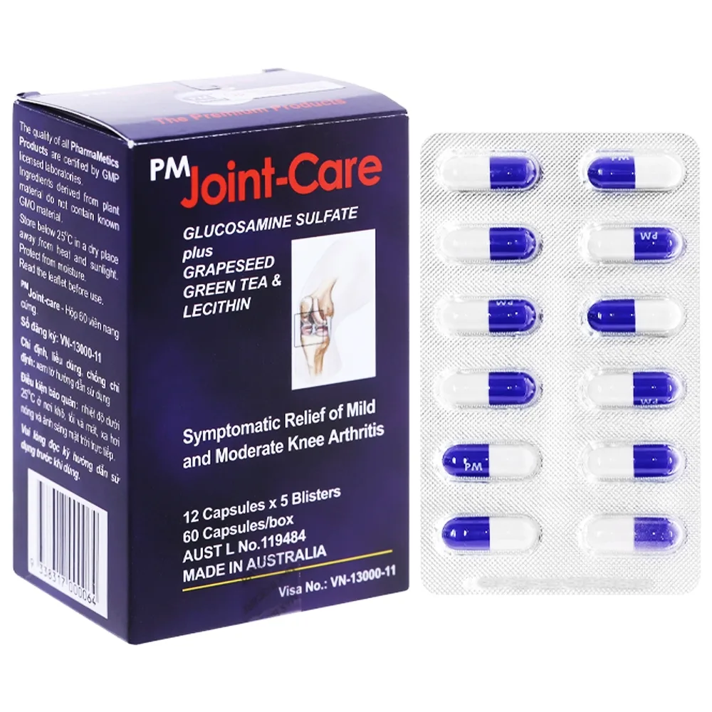 Hình ảnh Thuốc PM Joint-Care giảm triệu chứng viêm khớp gối nhẹ và trung bình (5 vỉ x 12 viên)