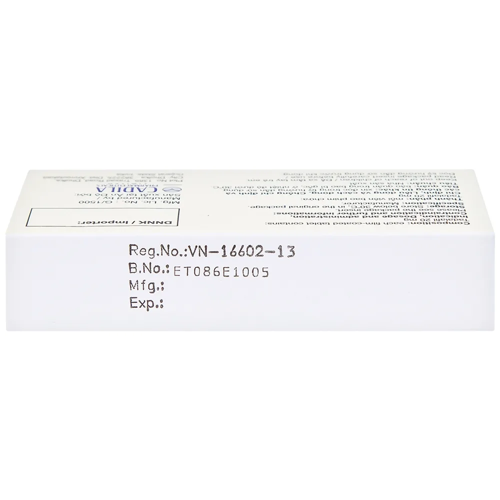 Hình ảnh Viên nén Jovan T 20 Cadila điều trị rối loạn cương dương (1 vỉ x 1 viên)