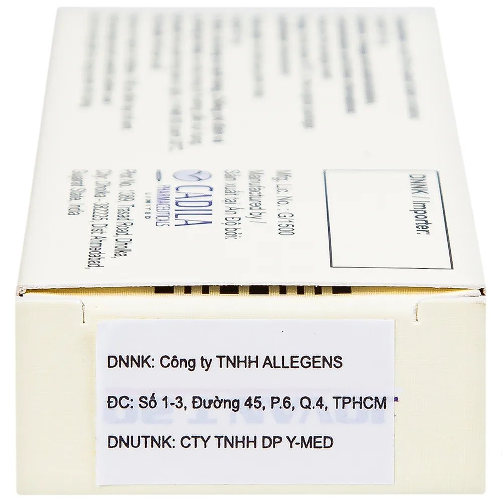 Hình ảnh Viên nén Jovan T 20 Cadila điều trị rối loạn cương dương (1 vỉ x 1 viên)