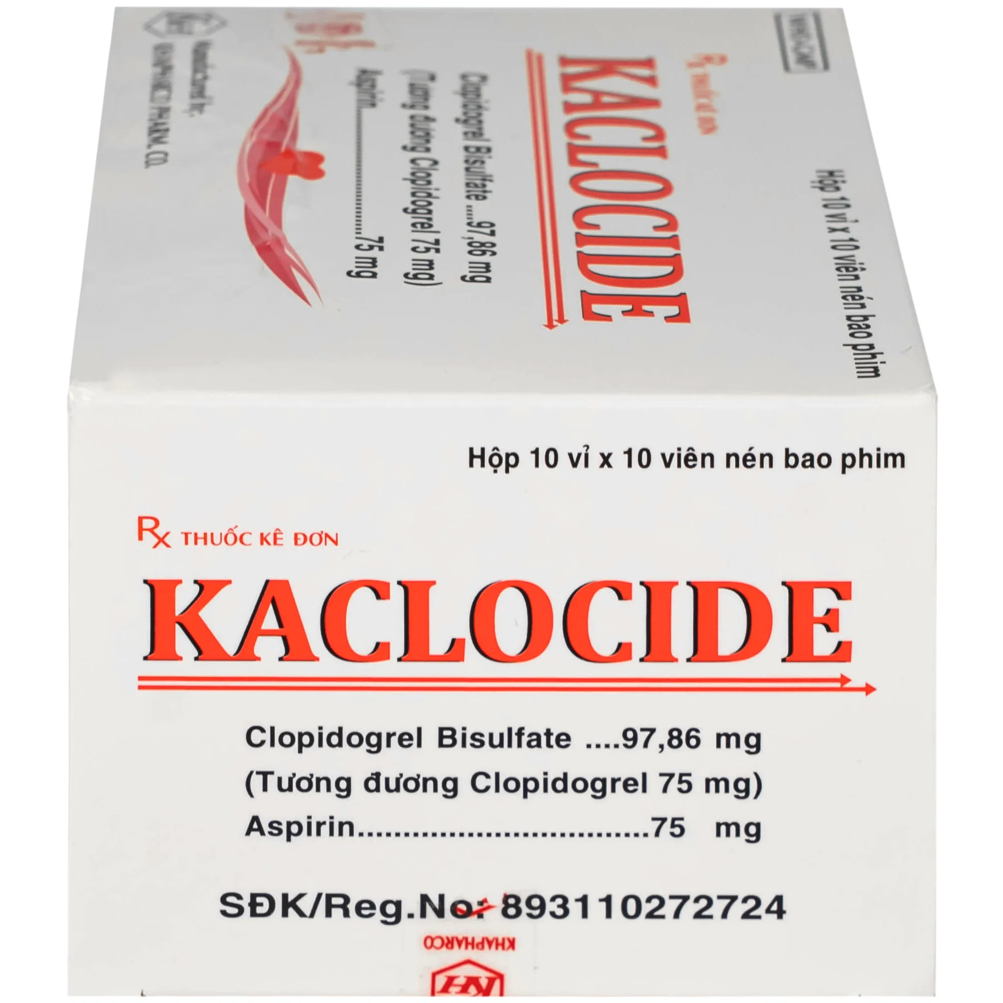 Hình ảnh Thuốc Kaclocide Khapharco ngừa hình thành cục máu đông (10 vỉ 10 viên)
