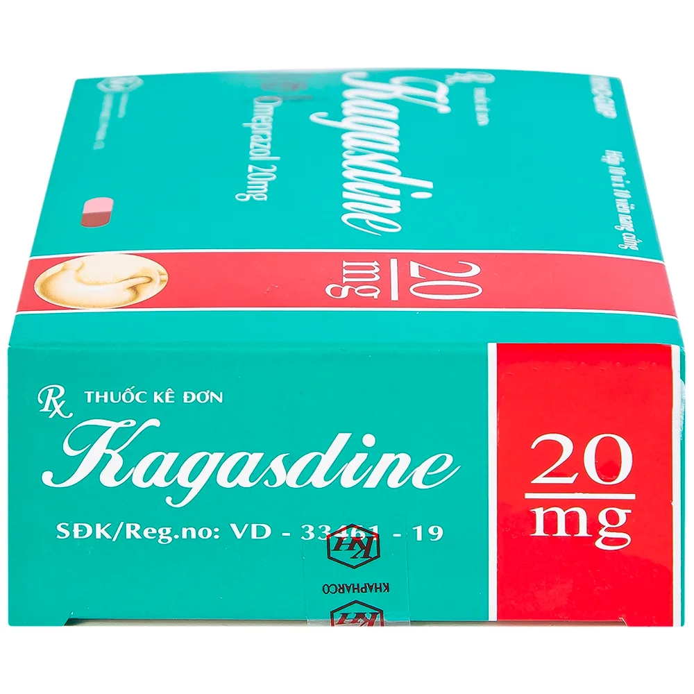 Hình ảnh Viên nang Kagasdine 20mg Khapharco điều trị loét dạ dày, tá tràng (10 vỉ x 10 viên)