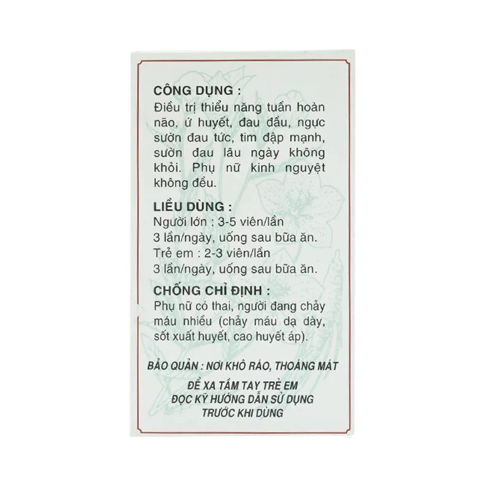 Hình ảnh Viên nén Kakama Phúc Vinh điều trị thiểu năng tuần hoàn não, ứ huyết, đau đầu (60 viên)