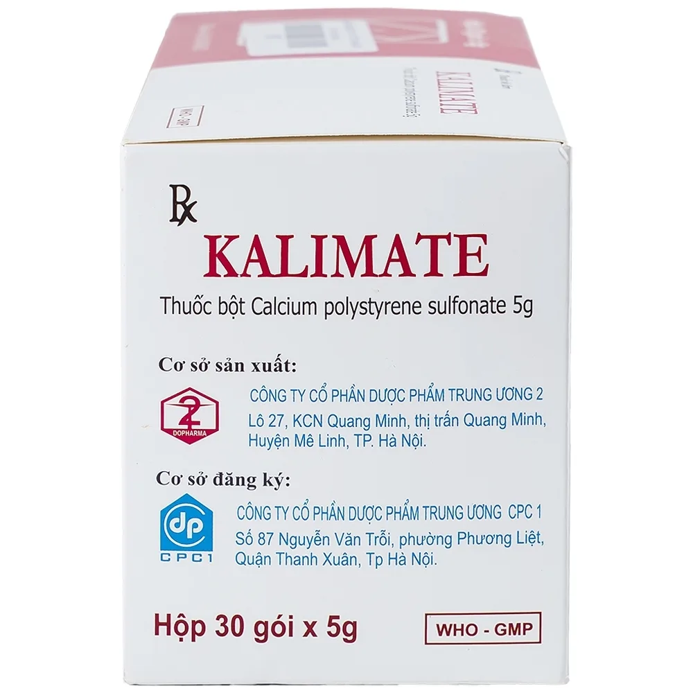 Hình ảnh Thuốc bột Kalimate 5g Dopharma điều trị tăng kali trong máu do suy thận (5g x 30 gói)