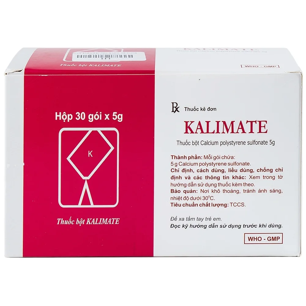 Hình ảnh Thuốc bột Kalimate 5g Dopharma điều trị tăng kali trong máu do suy thận (5g x 30 gói)