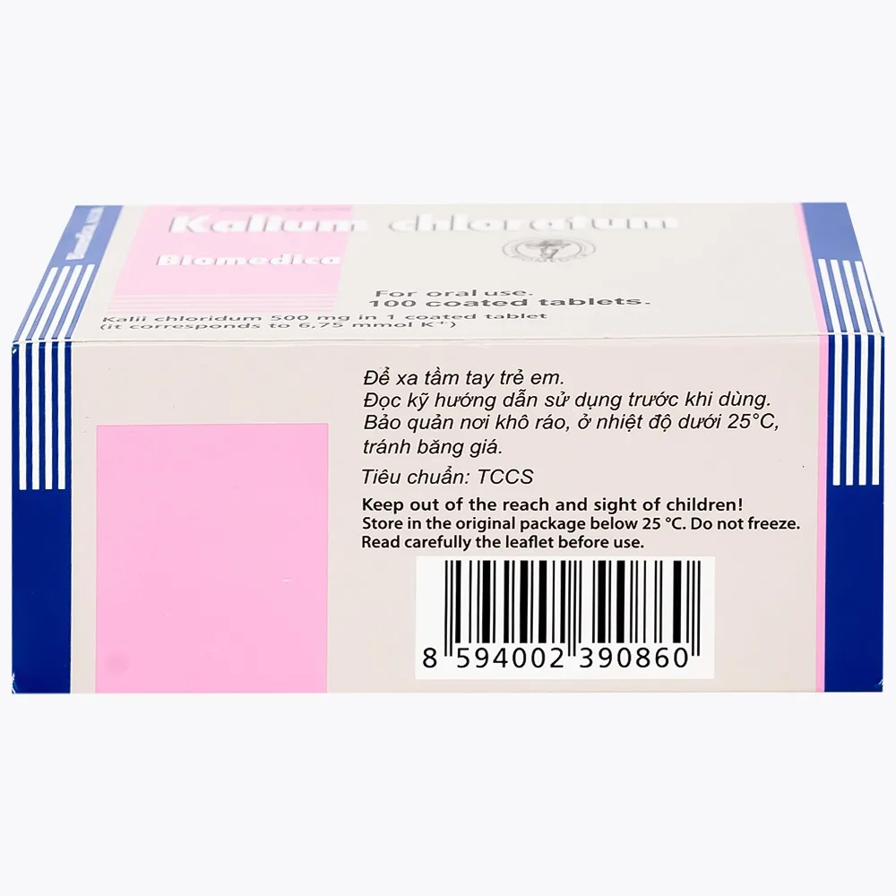Hình ảnh Thuốc Kalium Chloratum Biomedica dùng trong phòng và điều trị một số trường hợp thiếu kali (10 vỉ x 10 viên)