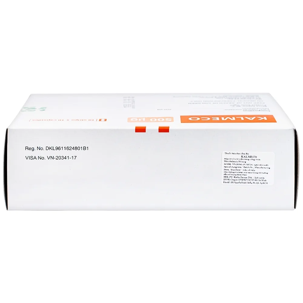 Hình ảnh Viên nang Kalmeco 500µg Kalbe điều trị các bệnh thần kinh ngoại biên do thiếu hụt vitamin B12 (10 vỉ x 10 viên) 