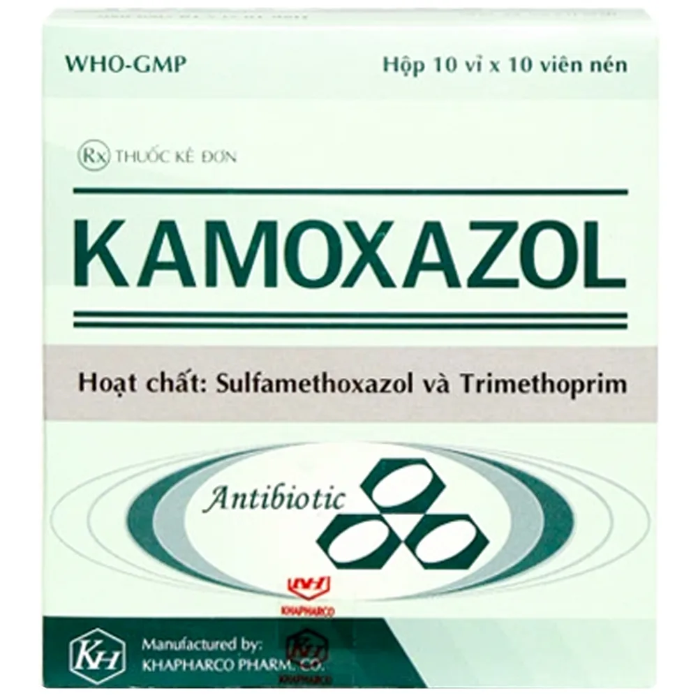 Hình ảnh Thuốc Kamoxazol KH điều trị nhiễm khuẩn đường tiết niệu, tuyến tiền liệt; nhiễm khuẩn đường hô hấp (10 vỉ x 10 viên)