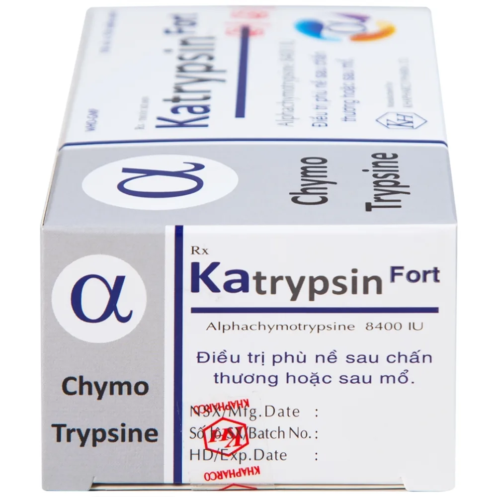 Hình ảnh Viên nén Katrypsin Fort 8400IU Khapharco điều trị phù nề sau chấn thương, sau mổ (10 vỉ x 10 viên)