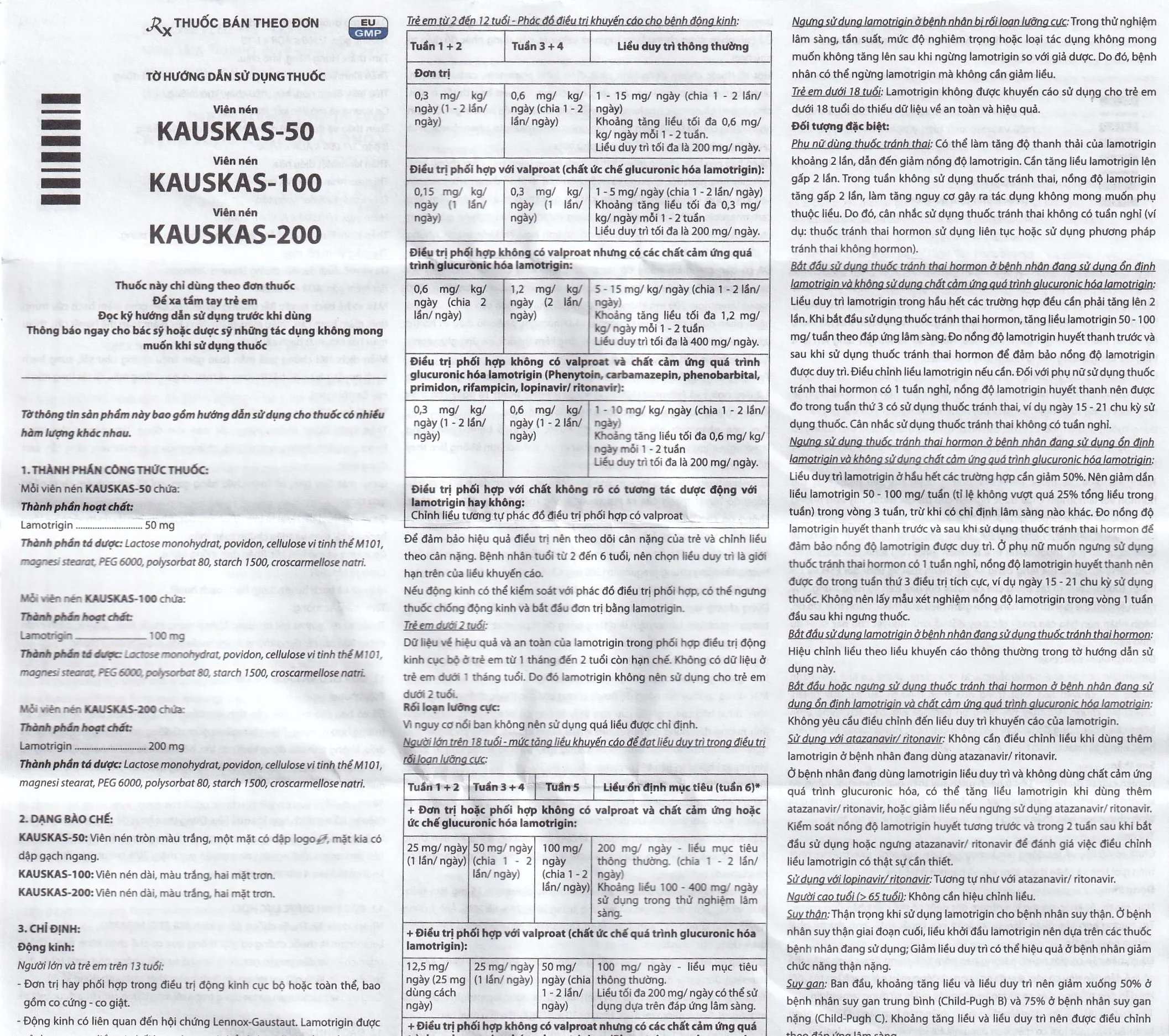 Hình ảnh Thuốc Kauskas-100mg Davipharm điều trị động kinh và rối loạn lưỡng cực (3 vỉ x 10 viên)