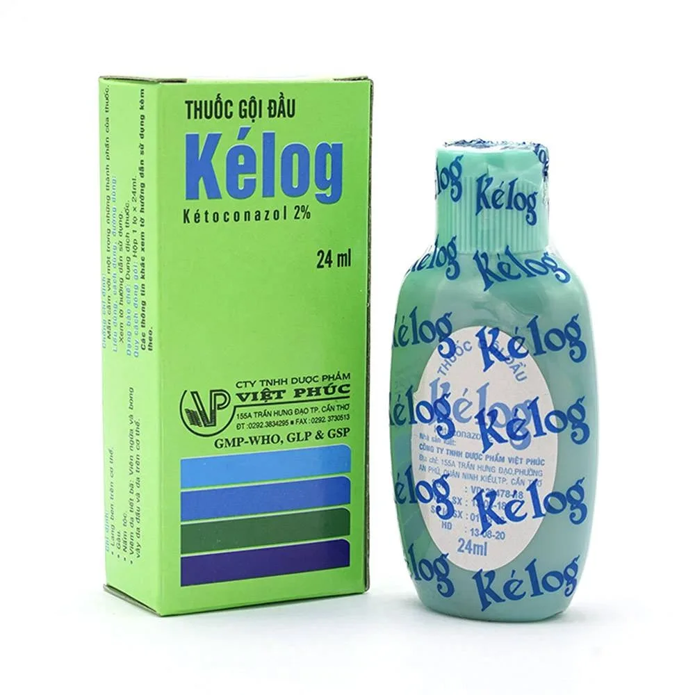Hình ảnh Thuốc gội đầu Kelog Việt Phúc điều trị gàu, nấm tóc, viêm ngứa và bong vảy da đầu (24ml)