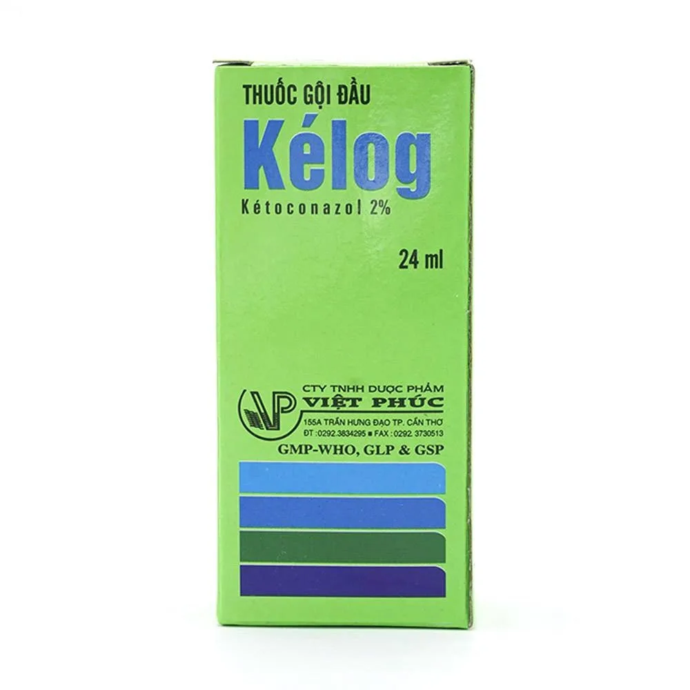 Hình ảnh Thuốc gội đầu Kelog Việt Phúc điều trị gàu, nấm tóc, viêm ngứa và bong vảy da đầu (24ml)