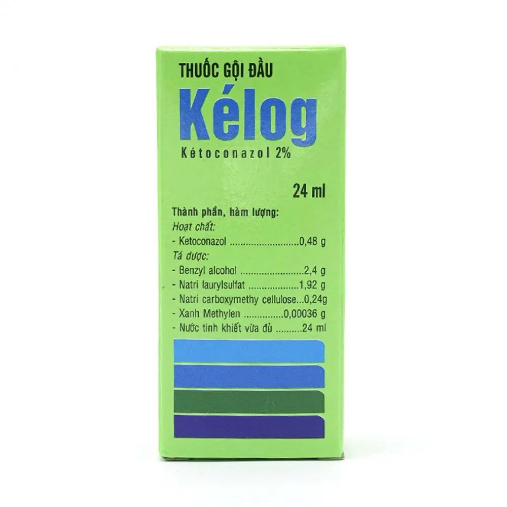 Hình ảnh Thuốc gội đầu Kelog Việt Phúc điều trị gàu, nấm tóc, viêm ngứa và bong vảy da đầu (24ml)