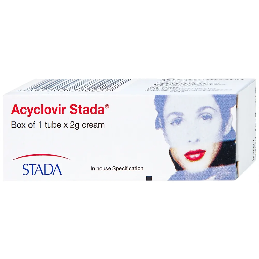 Hình ảnh Kem bôi da Acyclovir Stada Cream điều trị nhiễm virus Herpes simplex (2g)