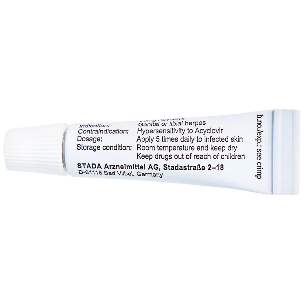 Hình ảnh Kem bôi da Acyclovir Stada Cream điều trị nhiễm virus Herpes simplex (2g)