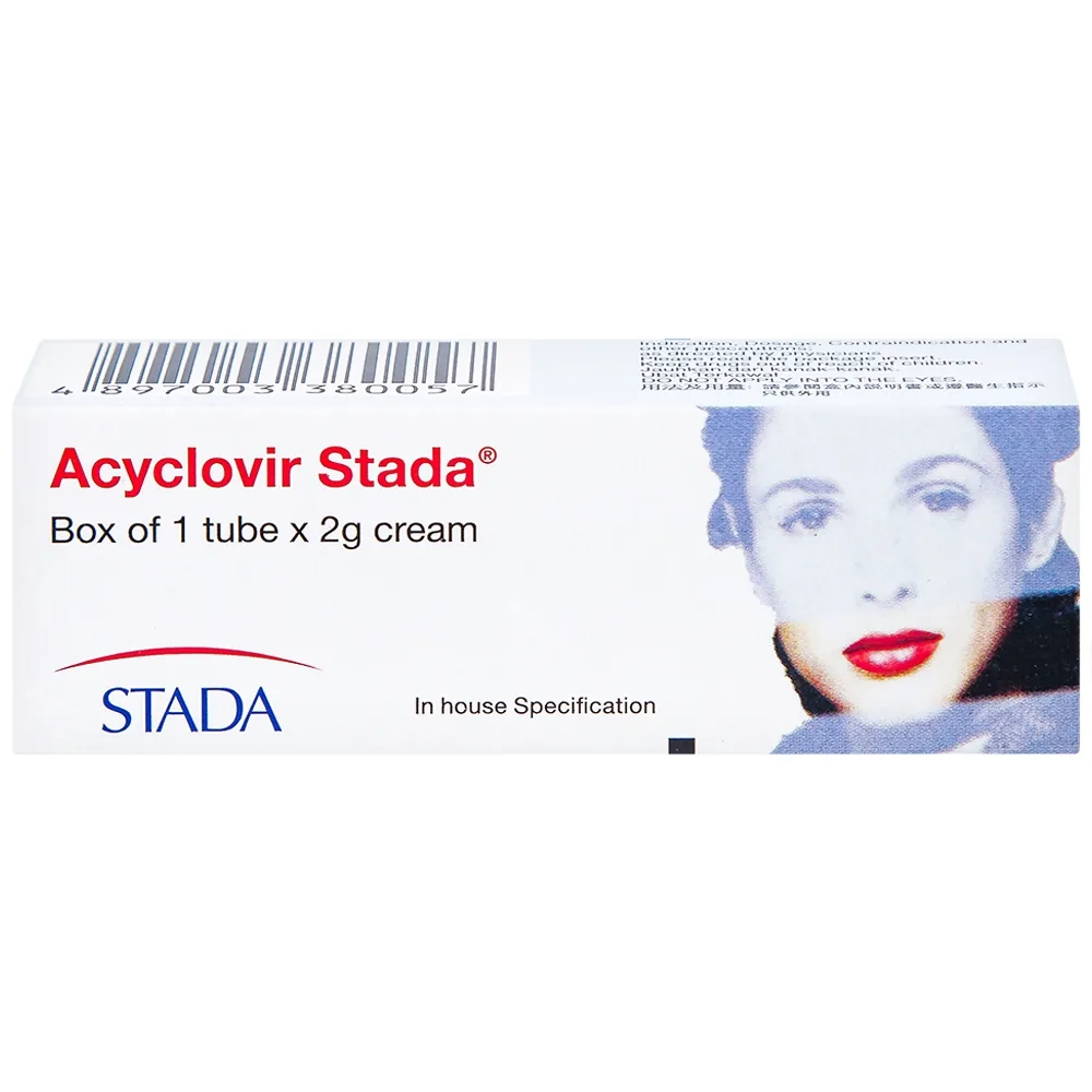 Hình ảnh Kem bôi da Acyclovir Stada Cream điều trị nhiễm virus Herpes simplex (2g)