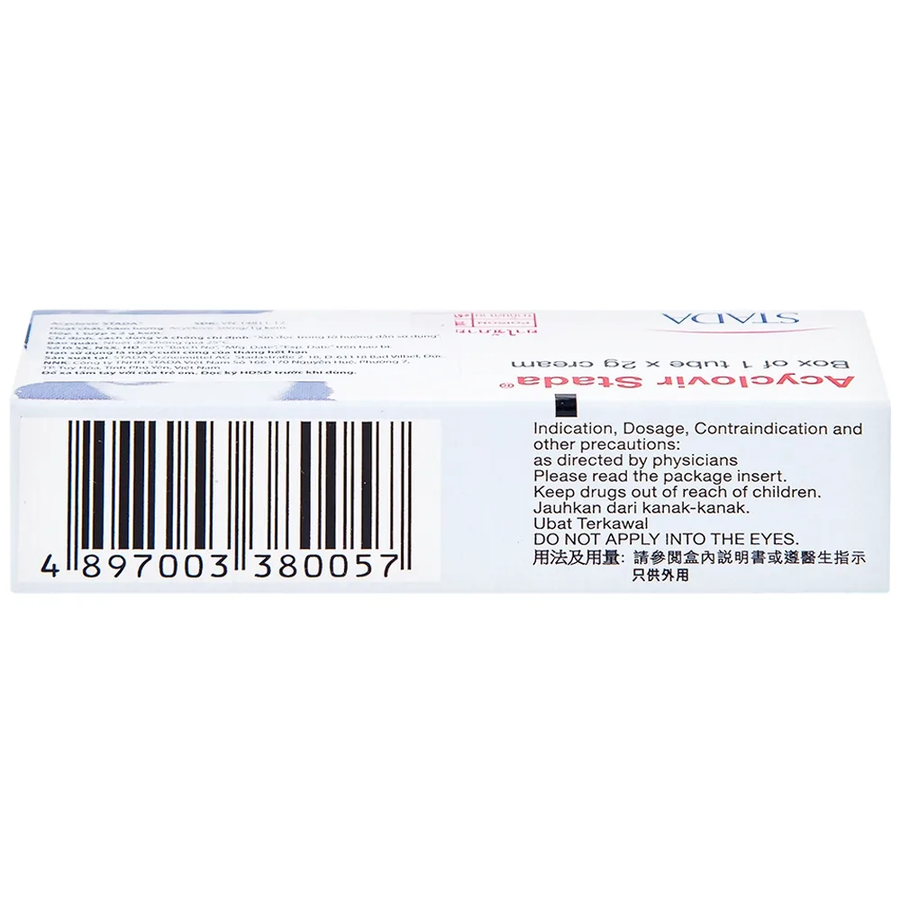 Hình ảnh Kem bôi da Acyclovir Stada Cream điều trị nhiễm virus Herpes simplex (2g)