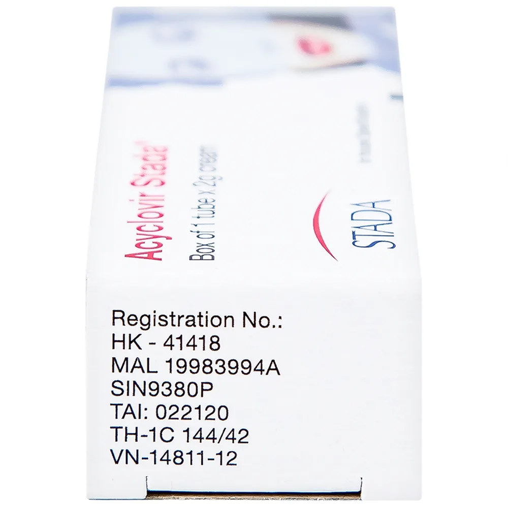 Hình ảnh Kem bôi da Acyclovir Stada Cream điều trị nhiễm virus Herpes simplex (2g)