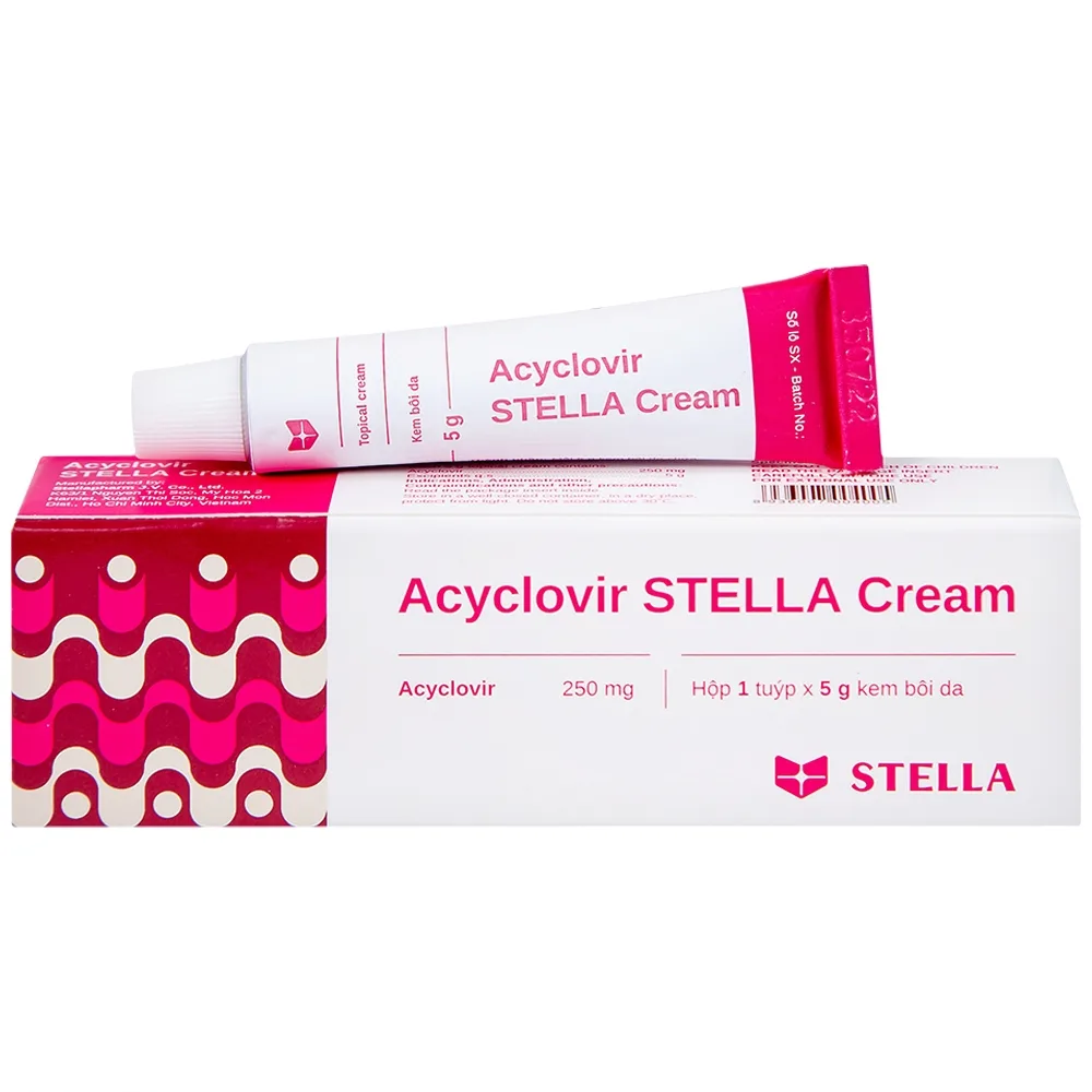 Hình ảnh Kem bôi da Acyclovir Stella Cream (5g) điều trị nhiễm virus Herpes simplex