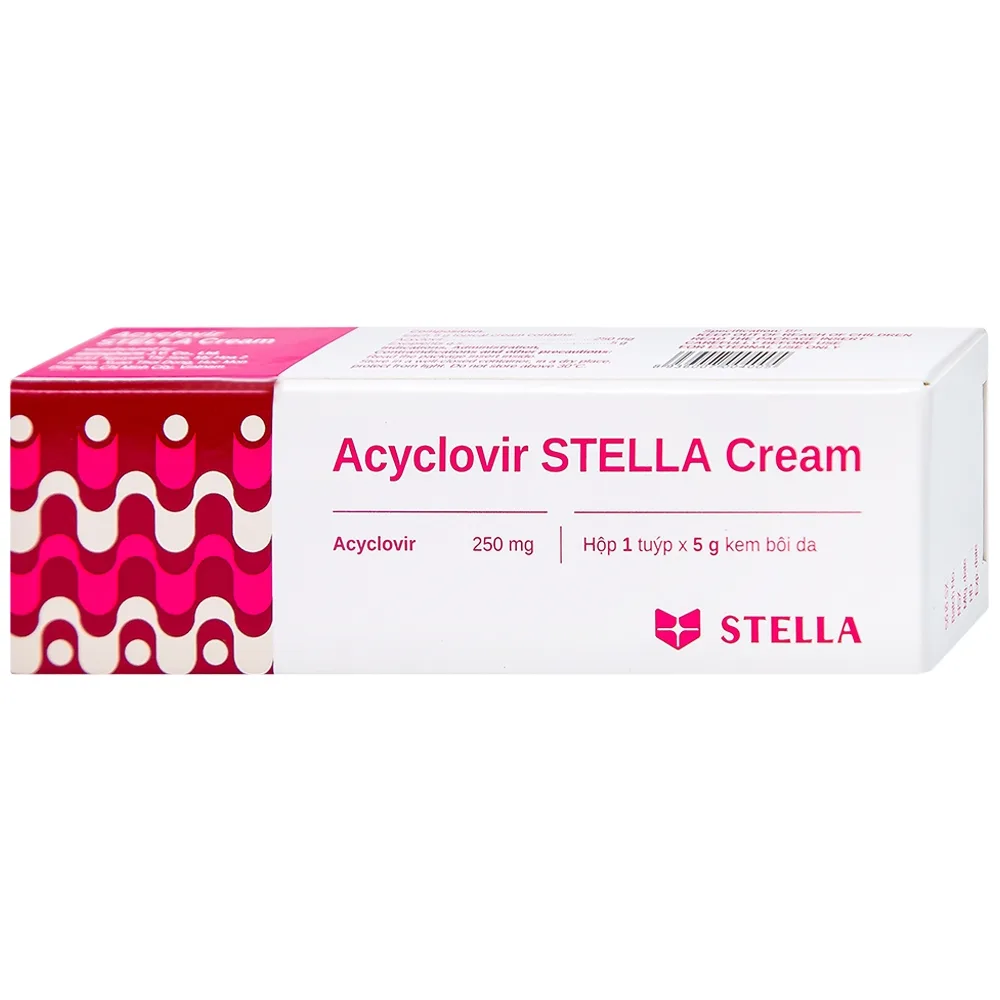 Hình ảnh Kem bôi da Acyclovir Stella Cream (5g) điều trị nhiễm virus Herpes simplex