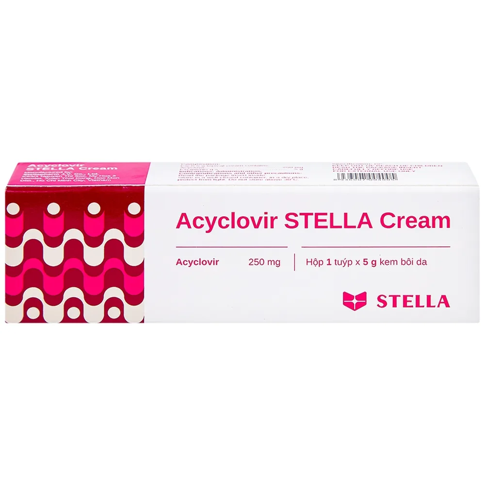 Hình ảnh Kem bôi da Acyclovir Stella Cream (5g) điều trị nhiễm virus Herpes simplex