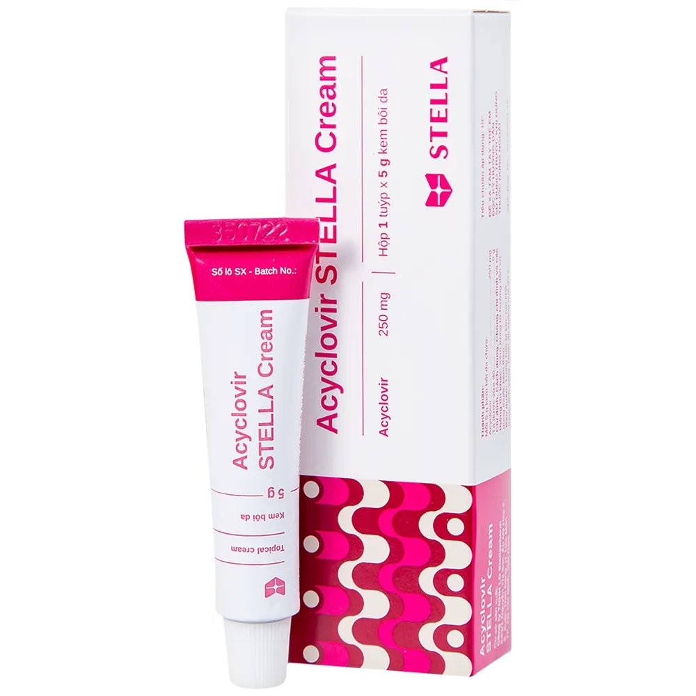 Hình ảnh Kem bôi da Acyclovir Stella Cream (5g) điều trị nhiễm virus Herpes simplex