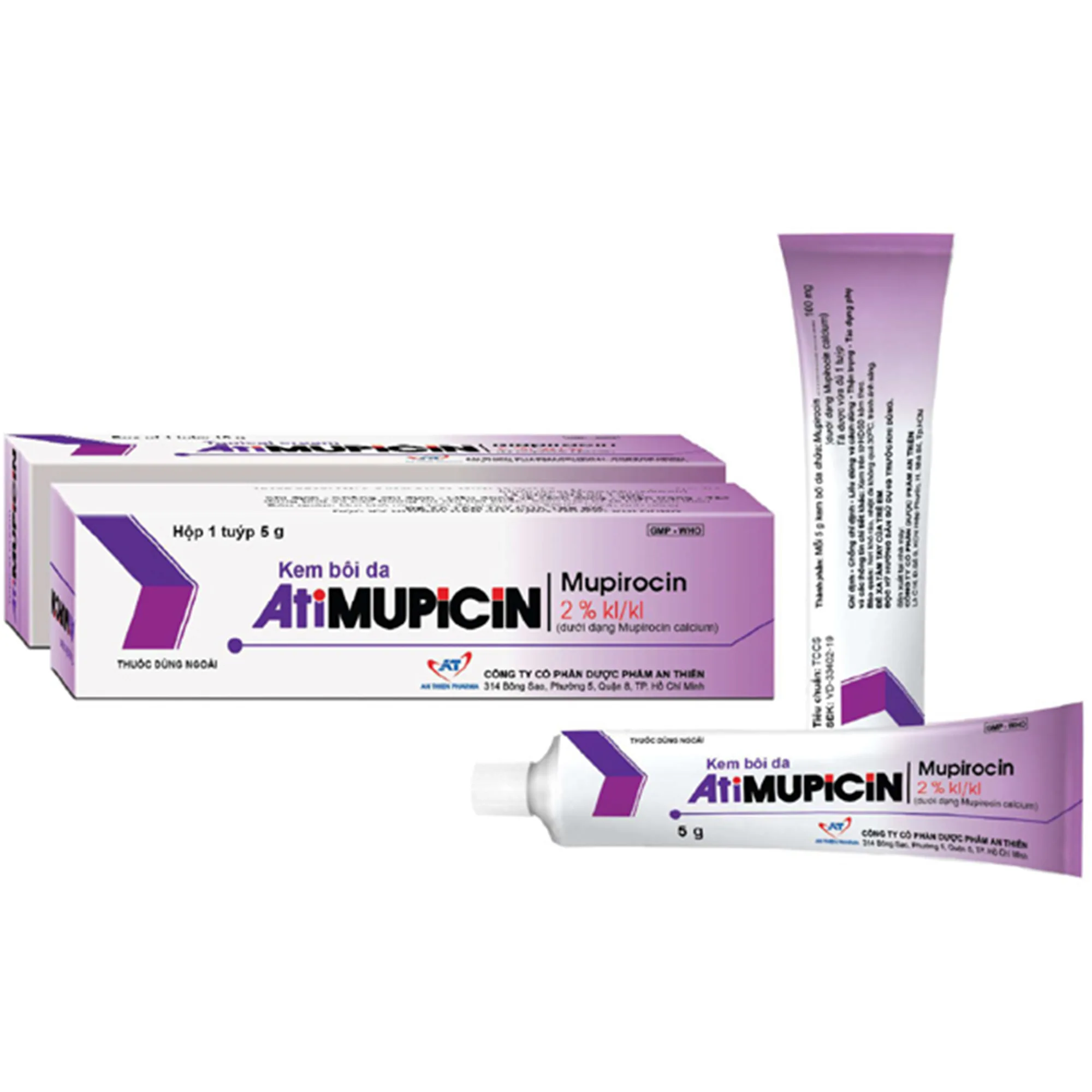 Hình ảnh Kem bôi da AtiMupicin An Thiên điều trị chốc lở, viêm nang lông (5g)