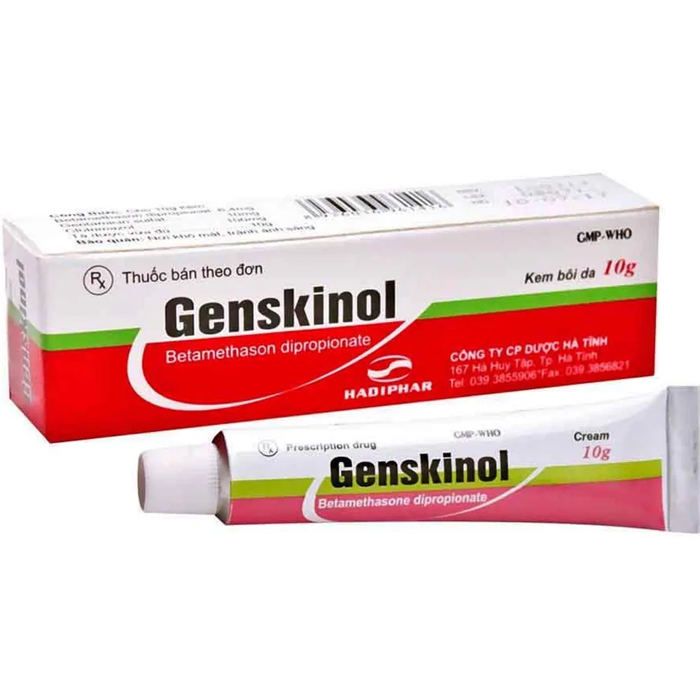 Hình ảnh Kem bôi da Genskinol Hadiphar điều trị viêm da do tiếp xúc, hăm da, bệnh vẩy nến, viêm da dị ứng, viêm da tróc vẩy (10g)